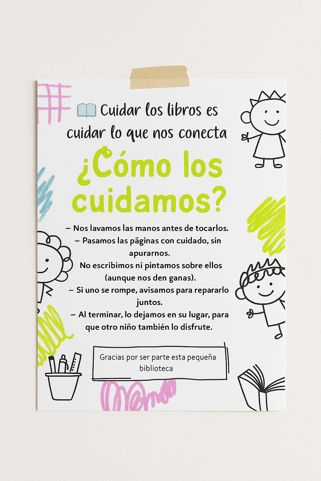 Cartel  Cómo cuidamos los libros